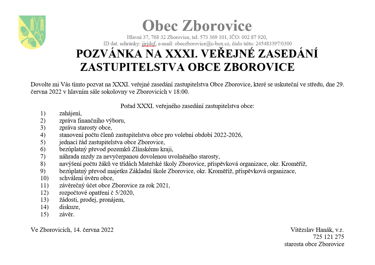Pozvánka na XXXI. veřejné zasedání zastupitelstva obce Zborovice 30.6.2022.png